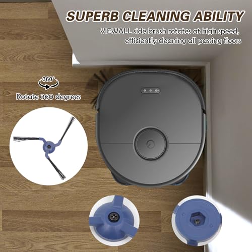 VIEWALL 19 Pack Zubehör für Eufy X10 Pro Omni Staubsauger,1 Hauptbürste,4 Wischtuch-Pads,4 Seitenbürsten,2 HEPA Filter,6 Ersatz Staubbeutel,1 Reinigungswerkzeug,1 Schraubendreher