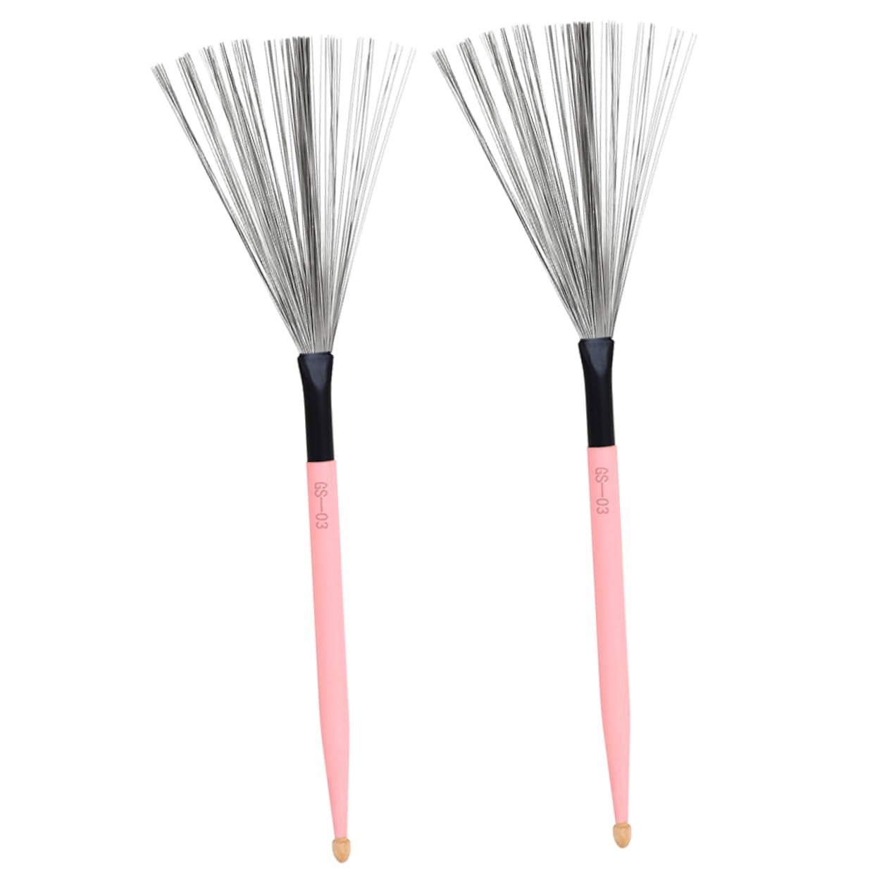 ULDIGI Drum Sticks 1 Pair Maple Wooden Handle Drumsticks Brush Drumsticks for Jazz Drums Pink