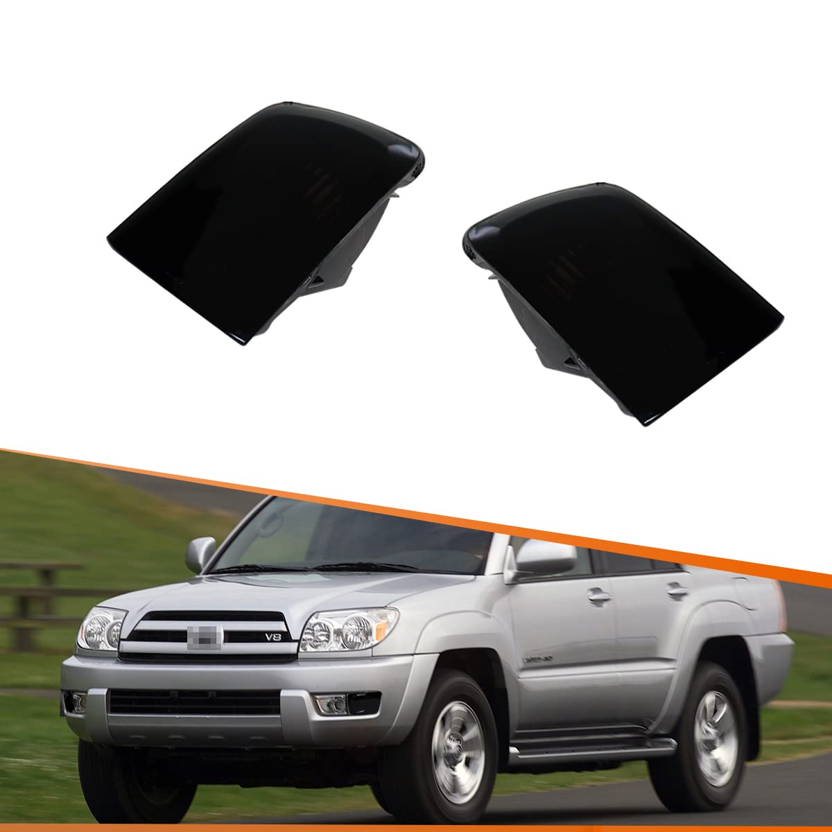 ADIIL Smoked Front Bumper Turn Signal Light Fog Lamp Housings For 2003-2005 Toyota 4Runner，（2PCS） Turn Signal Lamp Assembly DRL