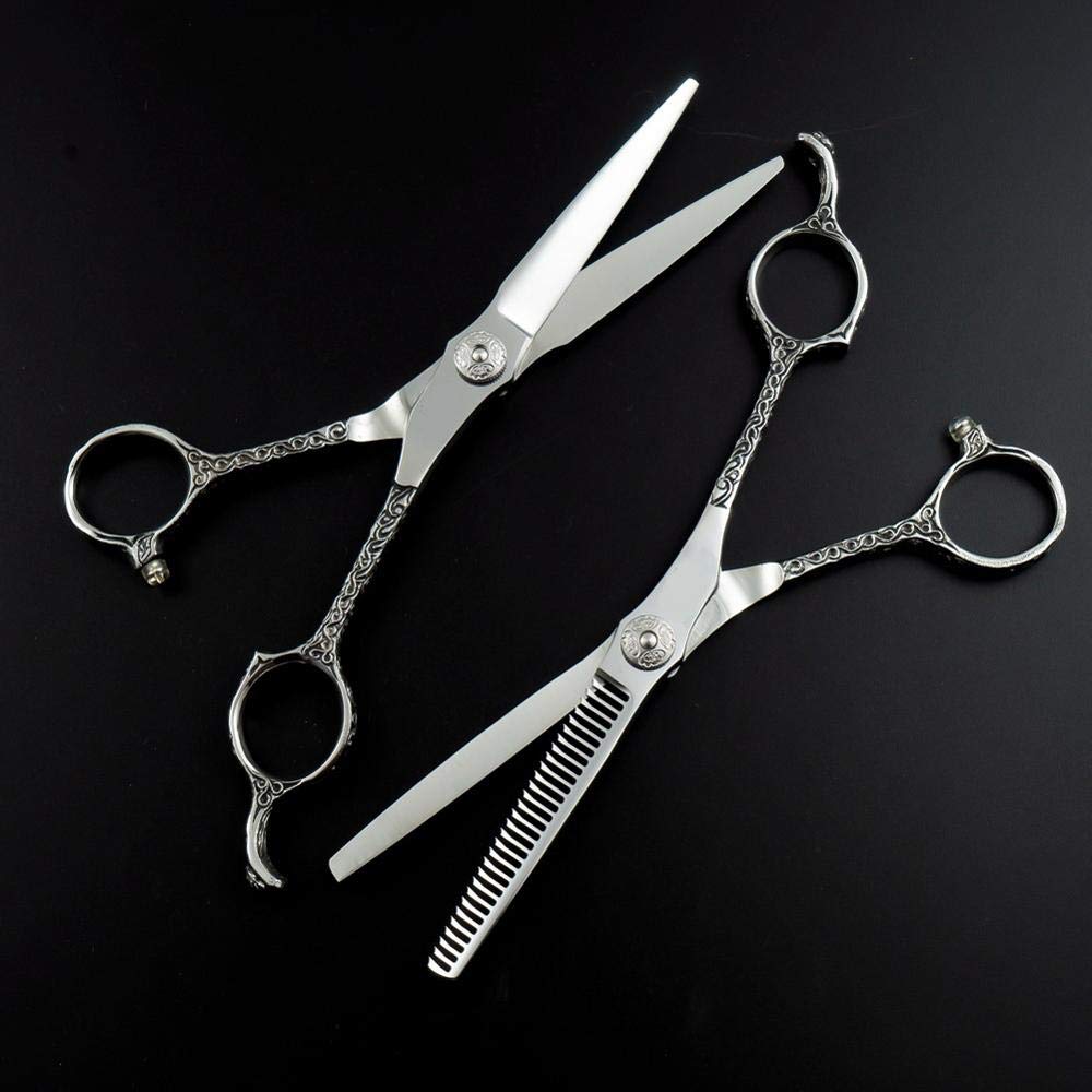 Profesional Tijeras De Peluquería 440C Pelo Del Acero Barber Tijeras Conjunto Tijeras De Pelo De Calidad De 6 Pulgadas,Plata,6 inch