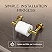 Day Moon™ Gold Toilet Paper Holder - Brushed Gold Toilet Paper Holder Wall Mount - Modern Toilet Paper Roll Holder - Gold Bathroom Toilet Paper Holder