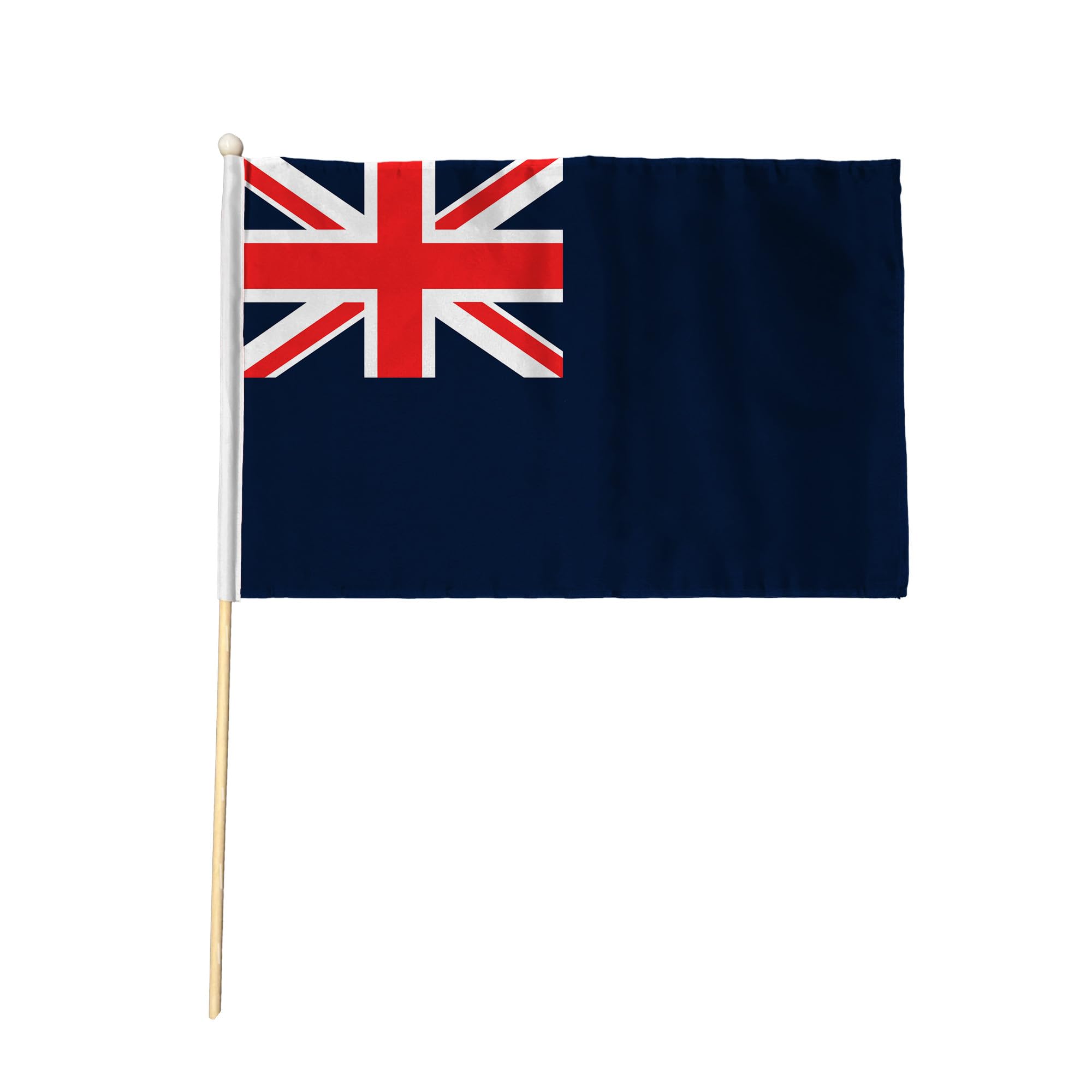 Flagtex Blue Ensign Pack of 12 Hand Waving Flag (9x6 Inch) - Premium Wooden Stick Hand Flag 9x6 Inch Natural Wood Pole British Maritime Ensign Flag Events Parades
