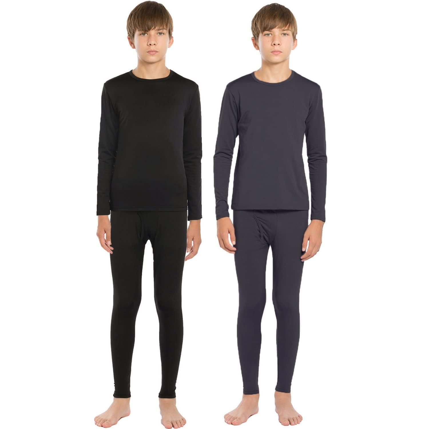 ViCherub Thermal Underwear for Kids Fleece Lined, Boys Long Johns Cold Weather, Base Layers Thermals Set Boy for Skiing