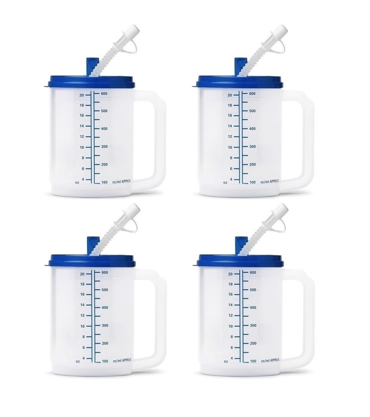 Sandhill Tools Lightweight Hospital Insulated 20 oz Refillable Hot and Cold Water Bottle with Sipping Spout (Pack of 4)