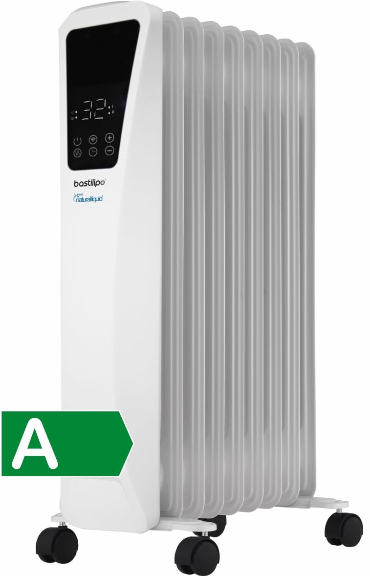 Bastilipo R-Ecofluid2-9 - Radiatore a basso consumo di fluido ecologico con wifi integrato e 1500 W di potenza - radiatore fluido h2o naturale liquido, bianco