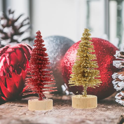 Árboles de Navidad de mesa artificiales Veemoon mini decoración navideña hogar 60 piezas 5