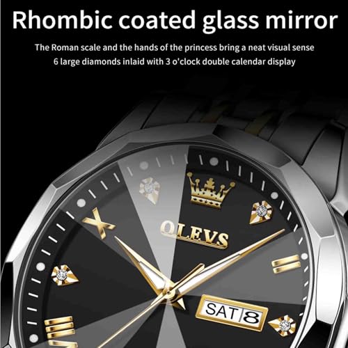 Image of OLEVS Men Multifunction Watch, Multi Dial Waterproof Luminous Chronograph Watch with Date,Stainless Steel Watches