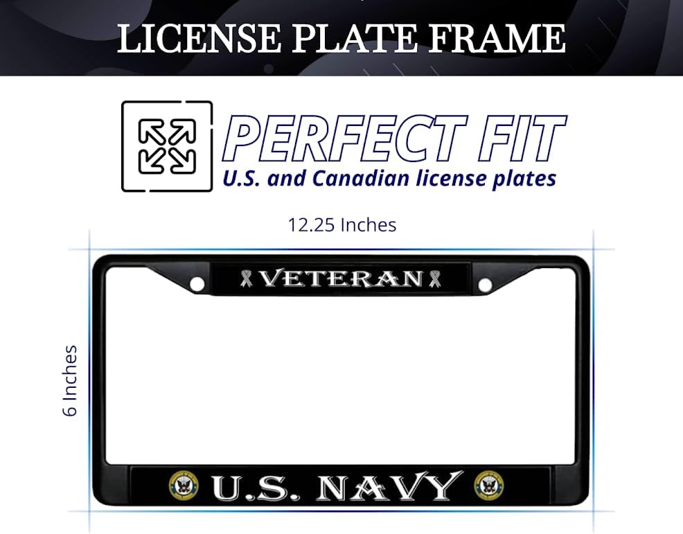 Miniatura 2 de Marco para matrícula de automóvil, marco de acero inoxidable Standart Cars USA para la parte delantera y trasera, marco de matrícula de veterano de