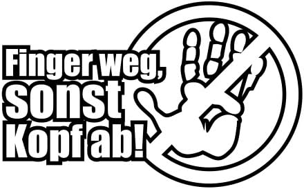 malango® Shocker Finger Weg sonst Kopf ab Aufkleber Autoaufkleber