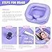 Cehim Inflatable Shampoo Basin - Portable Shampoo Bowl, Hair Washing Basin for Bedridden, Disabled,Injured, Hair Wash Tub for Dreadlocks and at Home Sink Washing (Light purple)