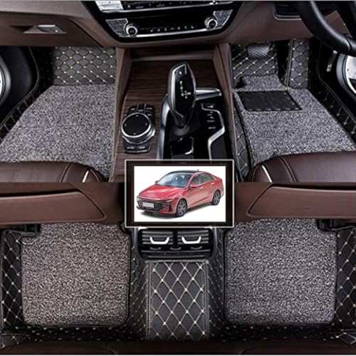 Image of Vahan Expo Premium 7D Car Mat Full Set for Hyundai Verna (2023) || Luxury Leather Double-Stich 7D Car Floor Mat Complete Set || 100% Waterproof and Washable || Black