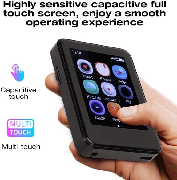 Miniatura 4 de Reproductor MP3 MP4, reproductor de MP3 de alta fidelidad 5.0, pantalla táctil de 2.5 pulgadas, grabación de música con altavoz y radio para la