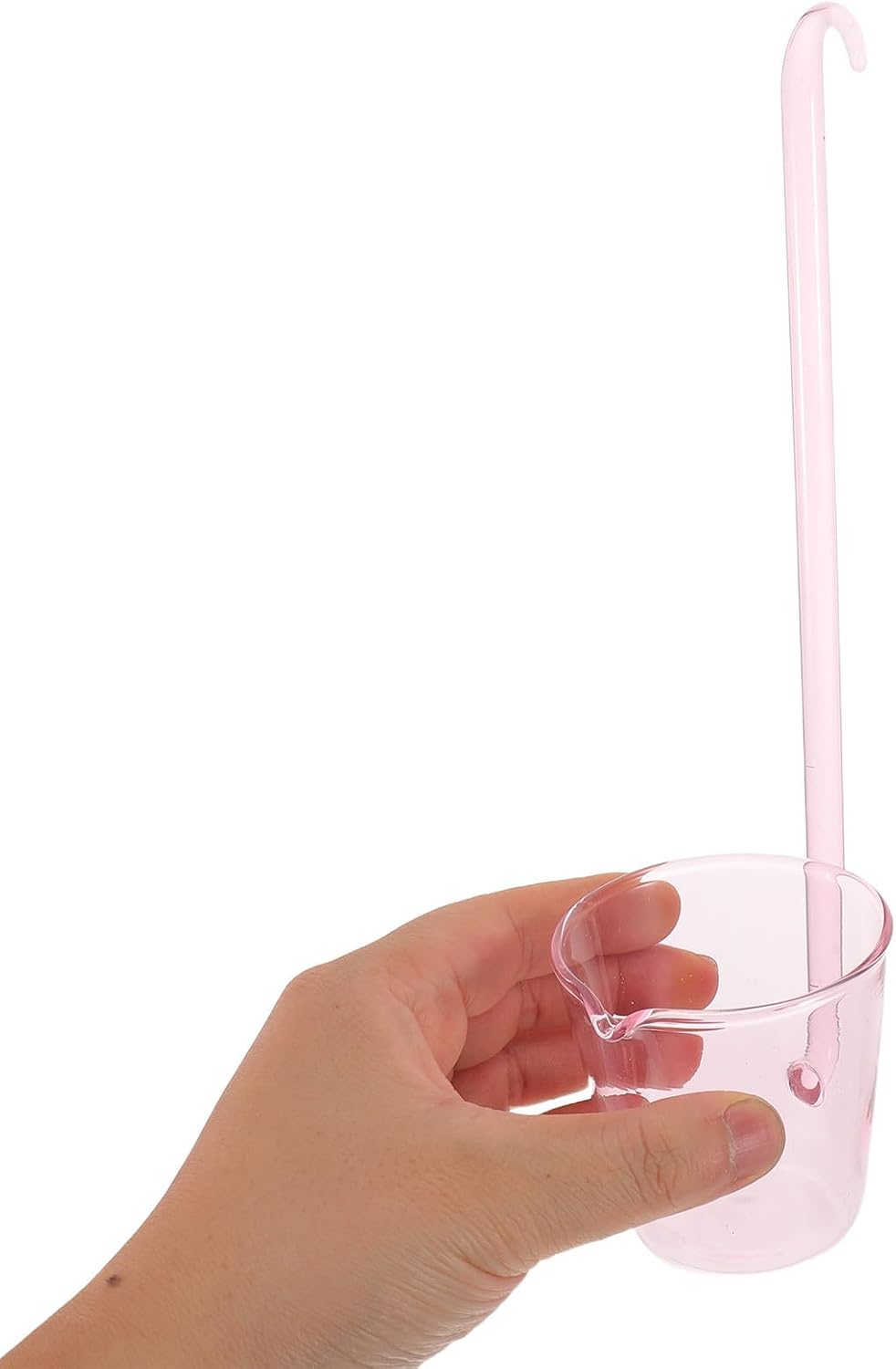 Glass Punch Ladle 130ml Long Handle Pink Serving Spoon