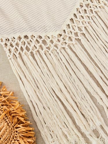 GORGLITTER Women's Tassel Trim Bodycon Midi Skirt Boho High Waist Vacation Skirts4