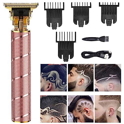 Hair Clippers for Men Women, Cordless Rechargeable Hair Trimmer Metal Body Cutting Grooming Kit Beard Shaver Barbershop Professional (Pink Spiral)