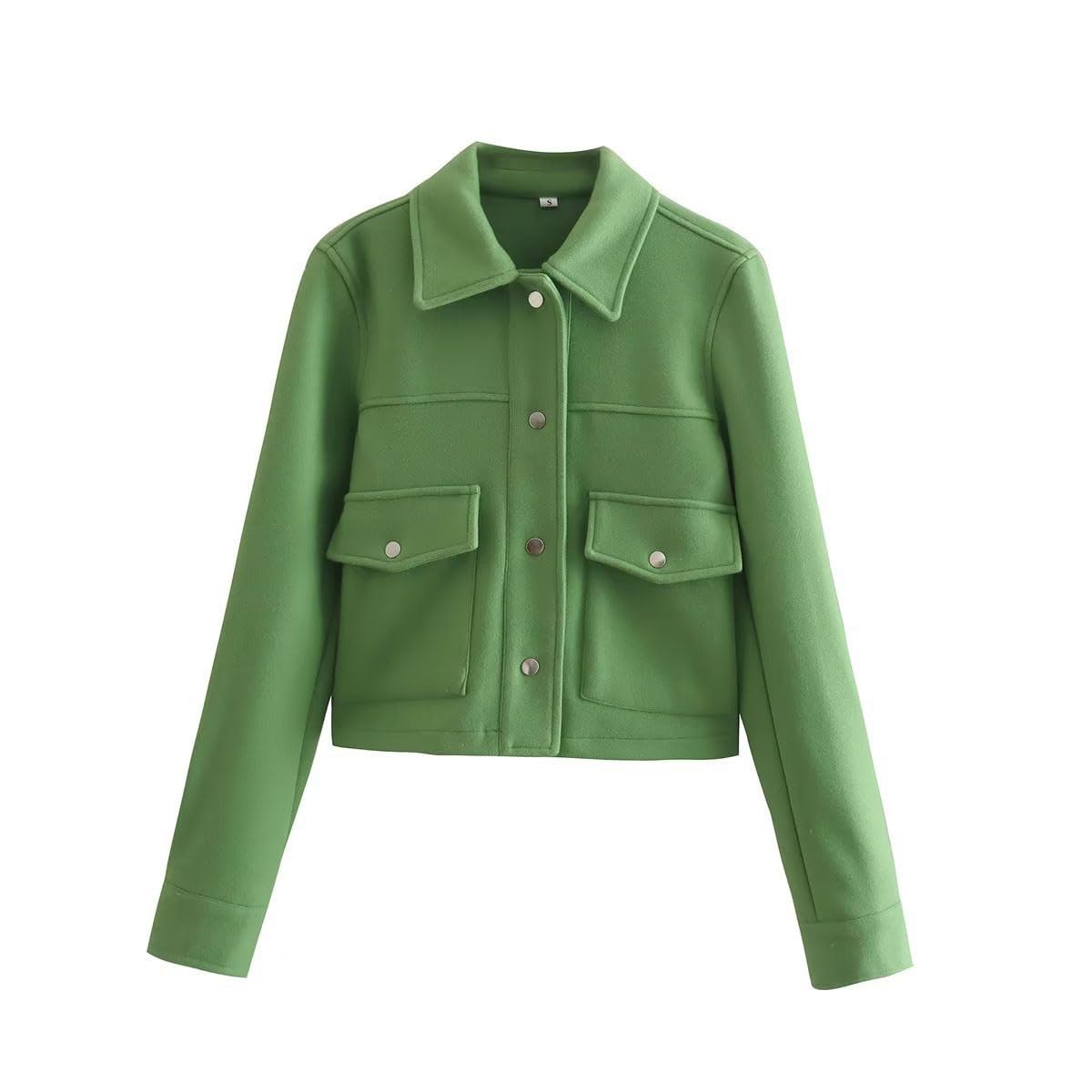 HAOLEI Cappotto Da Donna in Misto Lana Cardigan Shacket Jacket Manica Lunga Button down Camicie Cardigan Camicette per Autunno Inverno