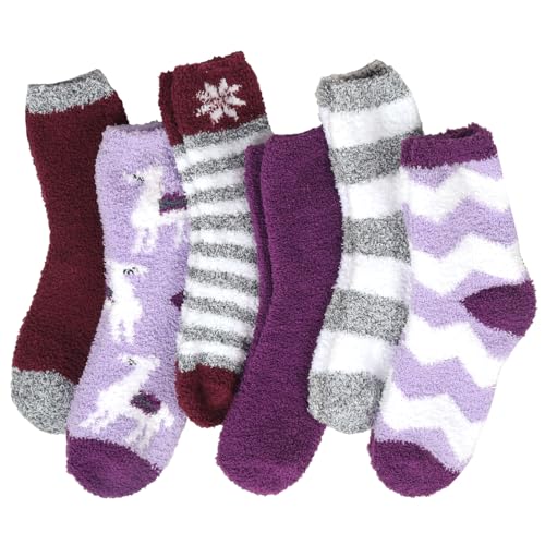 Image of Fuzzy Socks for Women Fluffy Cozy Slipper Socks Fall Halloween Socks Gifts | Soft Thick Plush Warm Socks, Christmas Winter Gifts for Ladies,Comfortable Indoor Home Socks, Sleep Slipper Socks