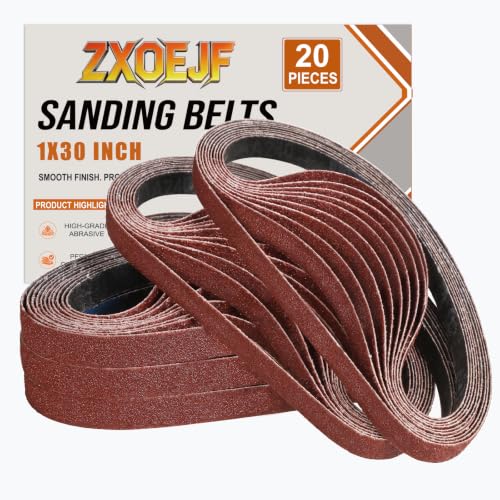 1 x 30 Inch Sanding Belts, 20 Pcs 240 Grits Sander Paper