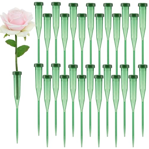 Image of Tessco for you 90 Pcs Floral Water Tubes 6 Inch Green Floral Tubes Plastic Flower Supplies for Fresh Flowers with Rubber Cap for Flower Stem Arrangements Florist Supplies