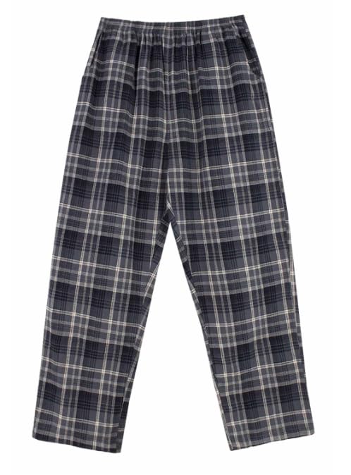 Unisex Cotton Elastic Waist Sleep Lounge Soft Plaid Pajama Pants NG1061