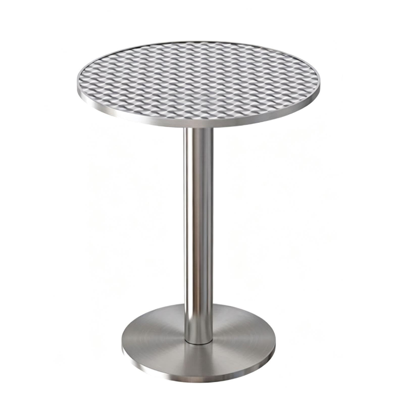 Mesa de Bar de Acero Inoxidable Mesa Alta de Bistro Pedestal Pesado