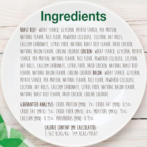 Image of Nylabone Healthy Edibles Natural Dog Chews, Long Lasting Bones for Dogs, Roast Beef, Chicken & Bacon Flavor Dog Treats, Small (3 Count)