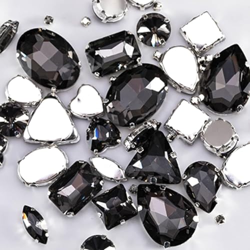 Rhinestone，Flatback Rhinestones,Emerald Green Glass Rhinestones for Clothing Loose Flatback Dress Stones Decorative Crystal Sew On Rhinestones 50PCS/Pack(Water Red) by XJKGWdlC - Image 5