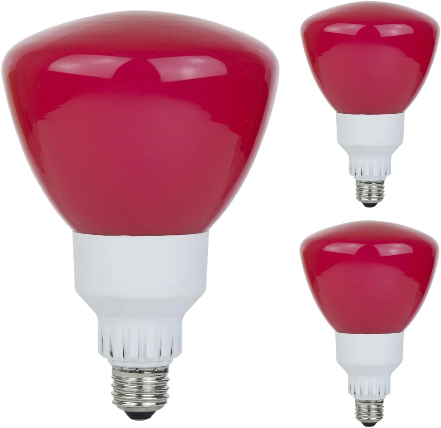Diodesy- R40 Reflector Colored Bulbs Red Floodlight Compact Fluorescent 25W (100W Equivalent) E26 Medium Base CFL Recessed Can Light Bulb for Porch Home Holiday Lighting Kitchen UL Listed Pack of 3