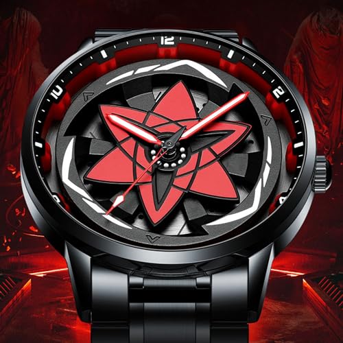 Image of Branded Men's Sport Quartz Watch Ninja Wheel Dial 360 Rotating Casual Fashion Stainless Steel Alloy Mens & Boy's Luxury Metal Gift Creative Watch