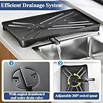 SNTD Dish Drying Rack for Kitchen Counter - Large Dish Rack with Drainboard, Rustproof Dish Drainer with Utensil Holder for Sink, Black - Image 4
