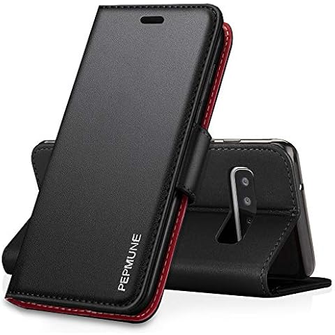 Pepmune Compatible with Samsung Galaxy S8 Case Premium PU Leather Wallet Case Flip with Cash and Card Slots Magnetic Stand Phone Case Cover for Samsung S8,Black Cover