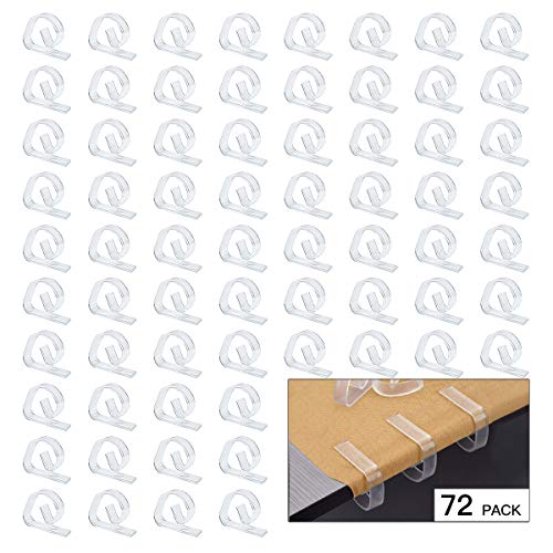 Preisvergleich Produktbild FEIGO Tischdeckenklammern, Tischklammern aus Kunststoff Tischdeckenbeschwerer Tischtuchhalter durchsichtig Tischtuchklammern 72 Stück Tischdecke Clips (4,7 x 1,2 x 3,5 cm)