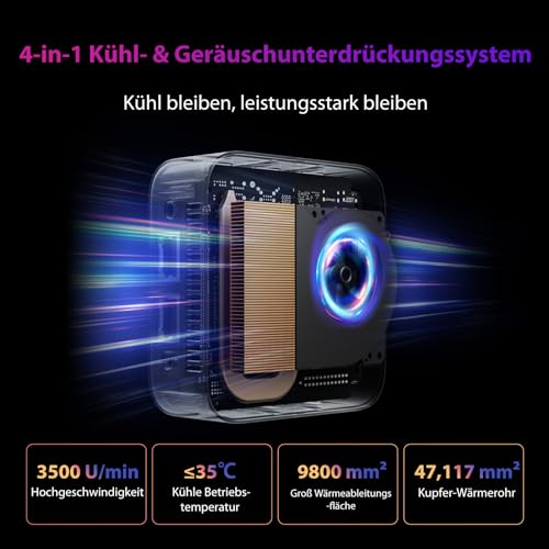 Blackview MP80 Mini PC 16GB LPDDR5 RAM 512GB M.2 SSD, Intel 12 Gen Alder Lake N95(bis zu 3,4GHz) Mini Computer, 4K UHD Desktop PC, DREI HDMI, Gigabit Ethernet, 5G WiFi, BT, für Business/Heimkino