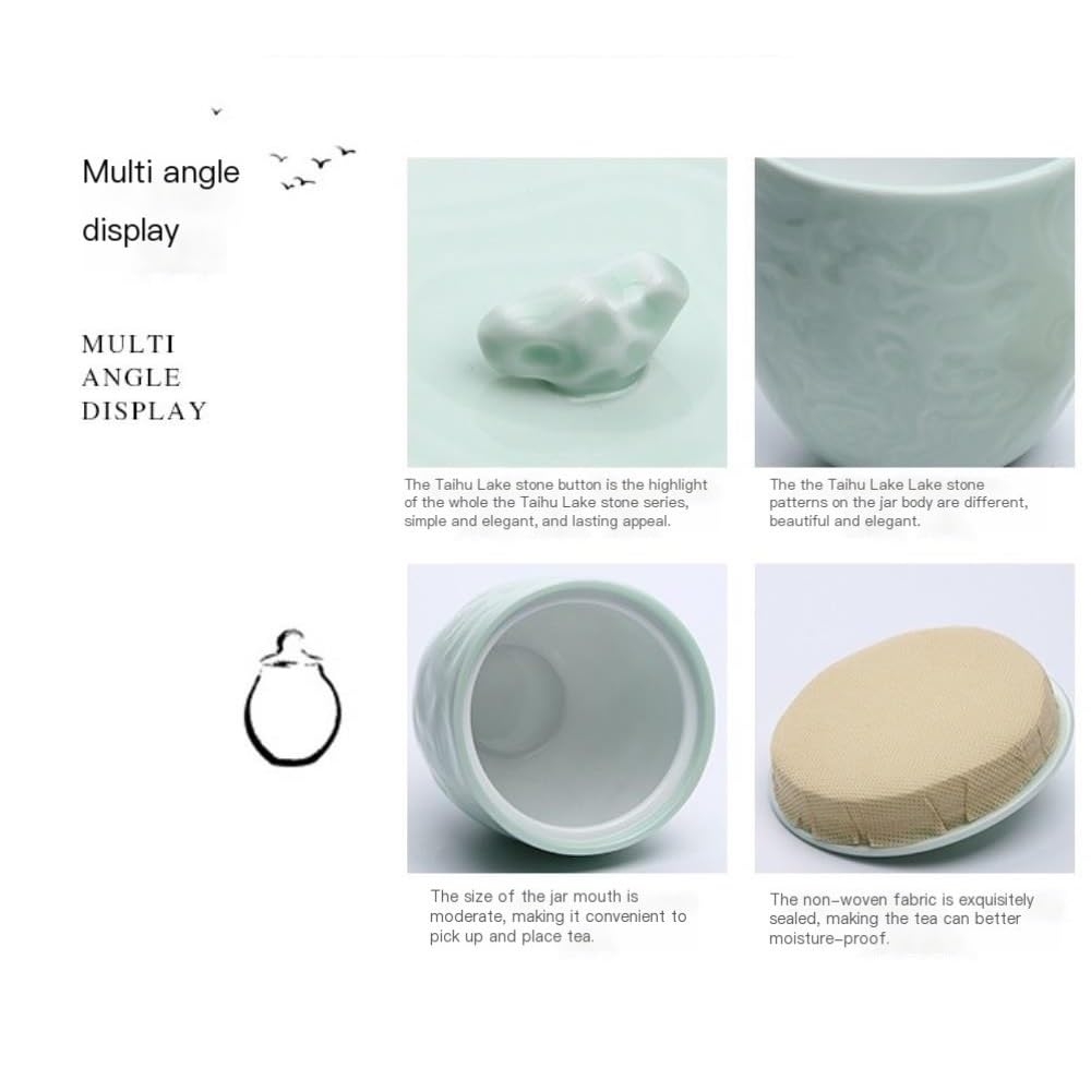 Ceramiczny pojemnik na herbatę, mały ceramiczny słoik z uszczelnionym zamknięciem, pojemnik na herbatę, zestaw do herbaty w stylu retro, pojedynczy słoik, duży pojemnik na herbatę