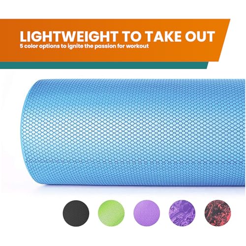 Maximo Fitness Foam Roller - Exercise Rollers For Trigger Point Self Massage And Muscle Tension Relief, 15Cm X 45Cm Massager For Back, Legs, Workouts, Gym, Pilates And Yoga, Blue - 8