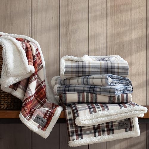 Jeté de lit flanelle coton réversible toutes saisons plaid bleu - 4