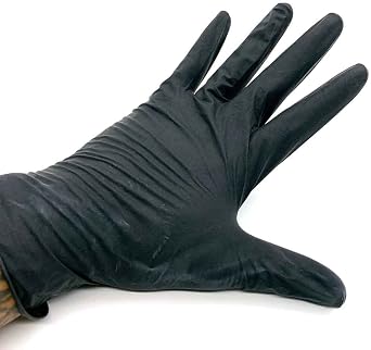 Element Tattoo Supply Black Tattoo Gloves - 100 Disposable Latex Gloves for Tattooing, Black Pearl (Extra Large)