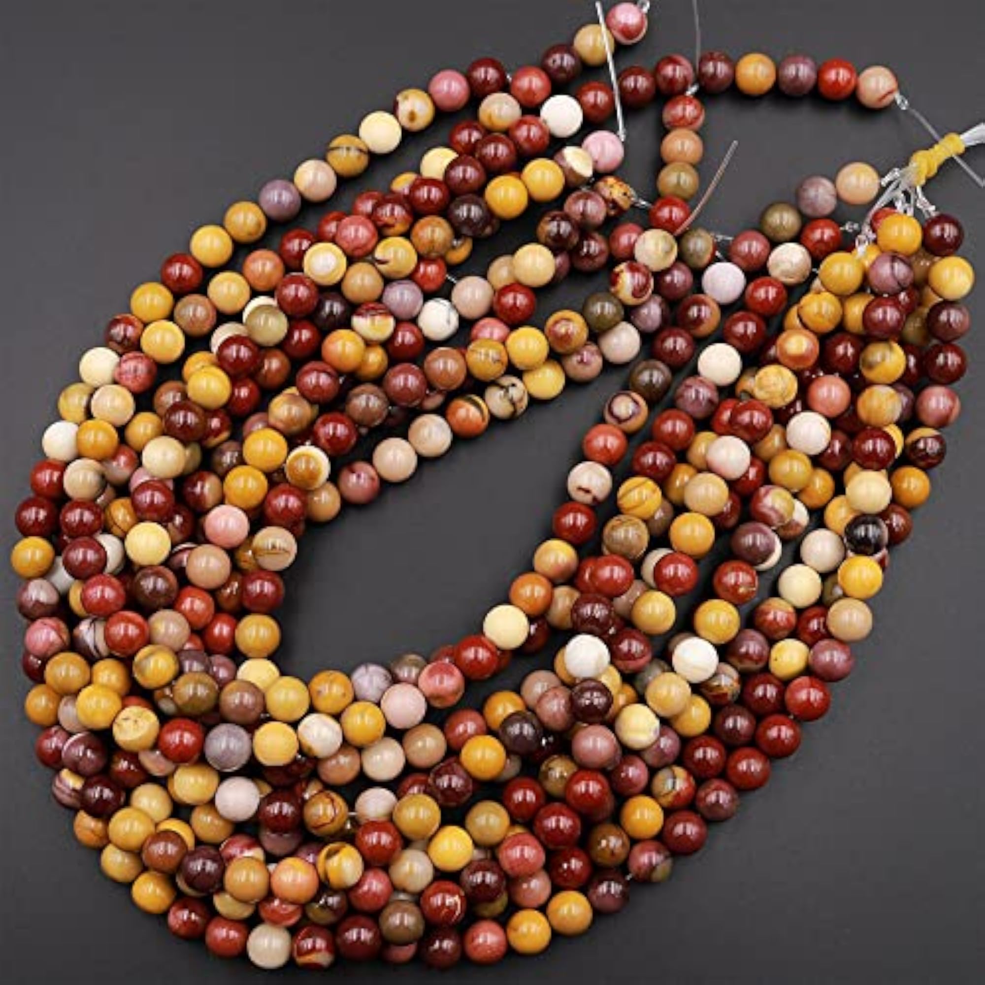 Natural Australian Mookaite Jasper Gemstone Round Smooth Beads 15.5" Strand