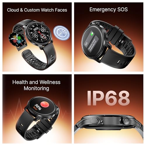 Image of Boat Ultima Prime smartwatch with 1.43 inch AMOLED Display, AOD, Personalized Fitness Nudges, Functional Crown,100+ Sports Modes, Create Your Own Watchface, smartwatch for Man and Woman (Onyx Black)