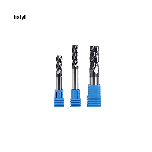 Miniatura 23 de 58 Carburo Cuadrado Fresa De Extremo, HRC 45 Deg De Extremo Único 4 Flautas AlTiN ating Fresas De Molino (58), Plata