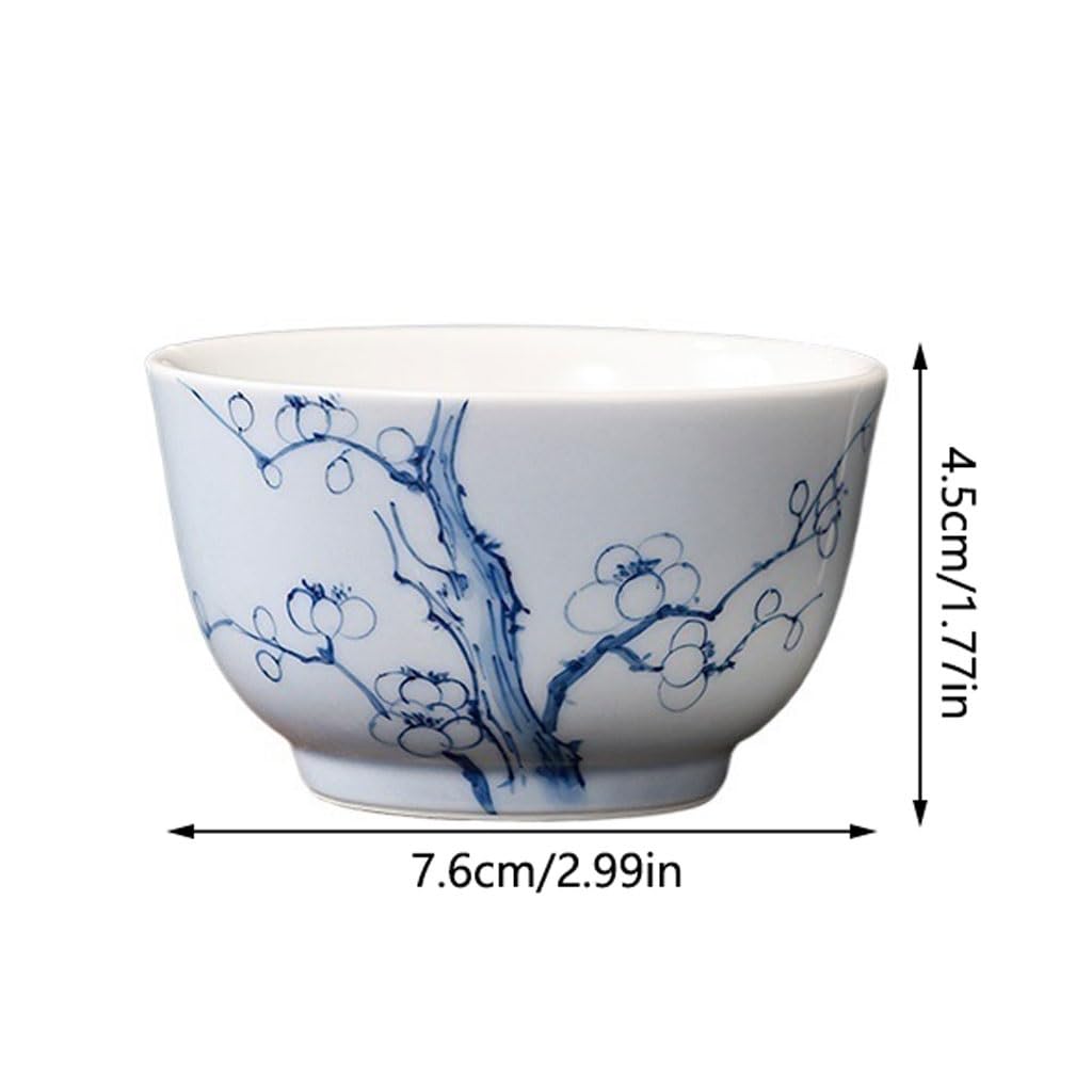 LAPADULA Infusore per il Tè Tazza da tè in ceramica cinese con fiori di pruno dipinta a mano, tazza da tè personale, tazza singola Tazze da Tè
