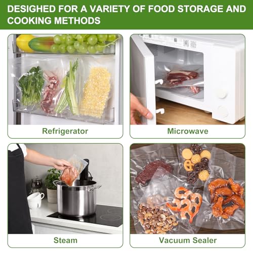 Image of [2025 Upgraded] Moretoes 100pcs Vacuum Sealer Bags, Pint 6 inch x 10 inch, BPA Free, Pre-cut Commercial Grade Vac Seal Meal Bags for Food Saver Storage, Meal Prep or Sous Vide