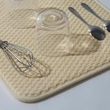 atRise 水切りマット 食器乾燥マット【厚手×起毛でサラッと速乾！】洗濯機/乾燥機OK 全6色 3サイズ 30×45 35×45 34×45 凹凸加工 吊り下げ 簡単収納 キッチン 食器乾燥マット アットライズ (イエロー,S)