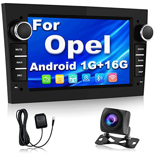 Hikity 7'' Autoradio Android pour Opel Astra Corsa Vectra ，Autoradio Bluetooth avec AHD Caméra de Recul GPS Sat Nav WiFi Radio Voiture Récepteur Lien Miroir FM/RDS Radio SWC USB