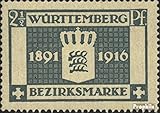 Württemberg Prophila Collection Württemberg d123 avec charnière 1916 25 Années régence (Timbres pour Les collectionneurs) Drapeaux/Armoiries/Cartes