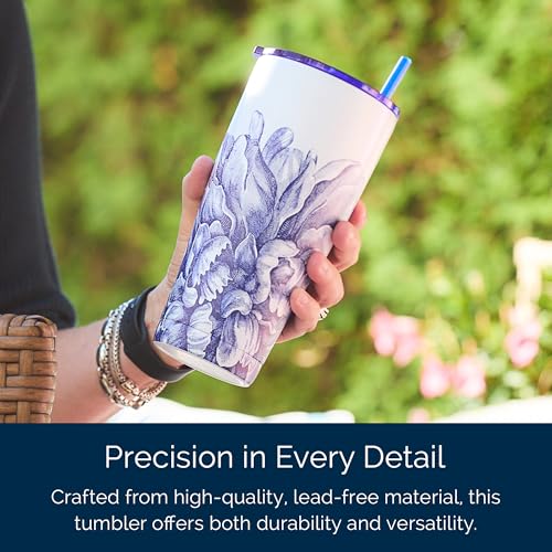 Peony-Stainless-Steel-Insulated-Tumbler-Floral-Cup-Lid-Straw-Set-for-Travel-Commuting-School-Perfect-for-Birthday-Christmas-Holiday-Gifts-Blue-on-White-Color-30-oz Peony Stainless Steel Insulated Tumbler Floral Cup Lid Straw Set for Travel Commuting School Perfect for Birthday Christmas Holiday Gifts Blue on White Color 30 oz