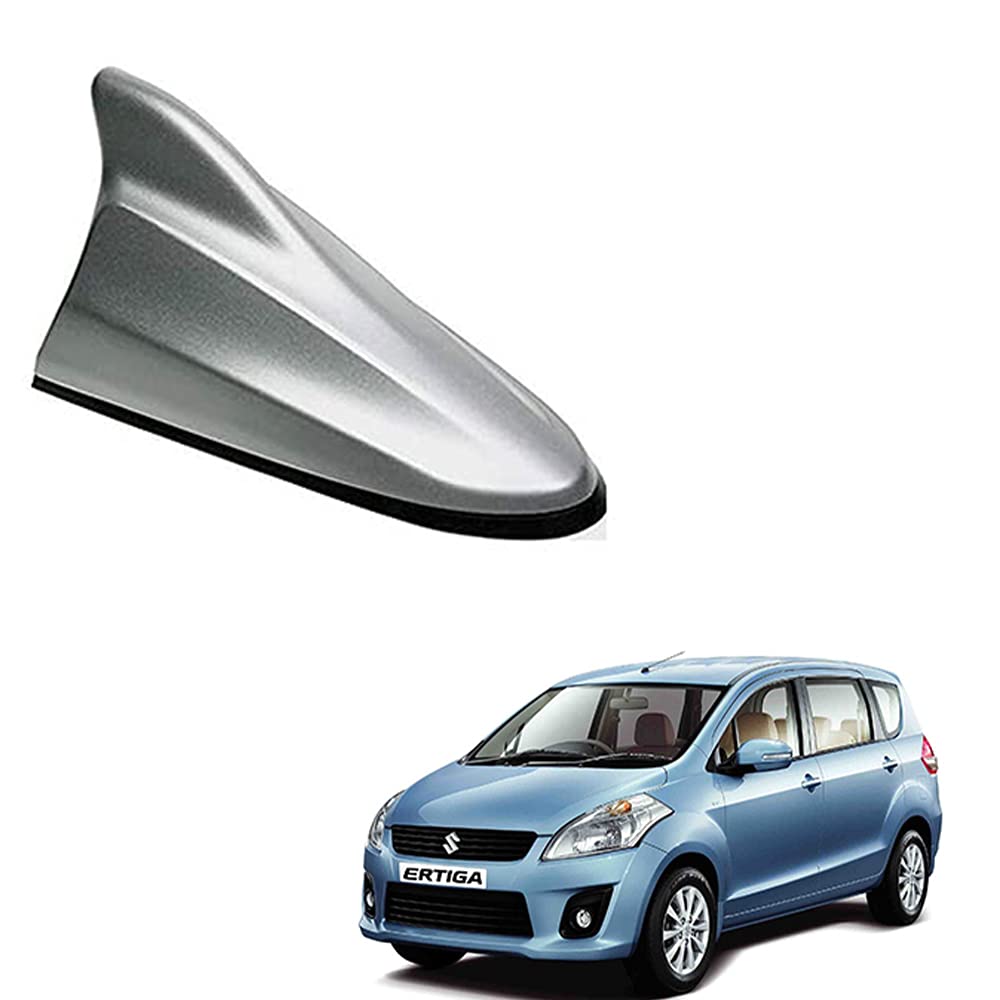 Auto Pearl Shark Fin Antenna Universal Replacement Car Antenna Roof Aerial ABS Material Waterproof Rubber Ring AM FM Radio Signal Compatiable with - Ertiga (Color Silver)-image-10