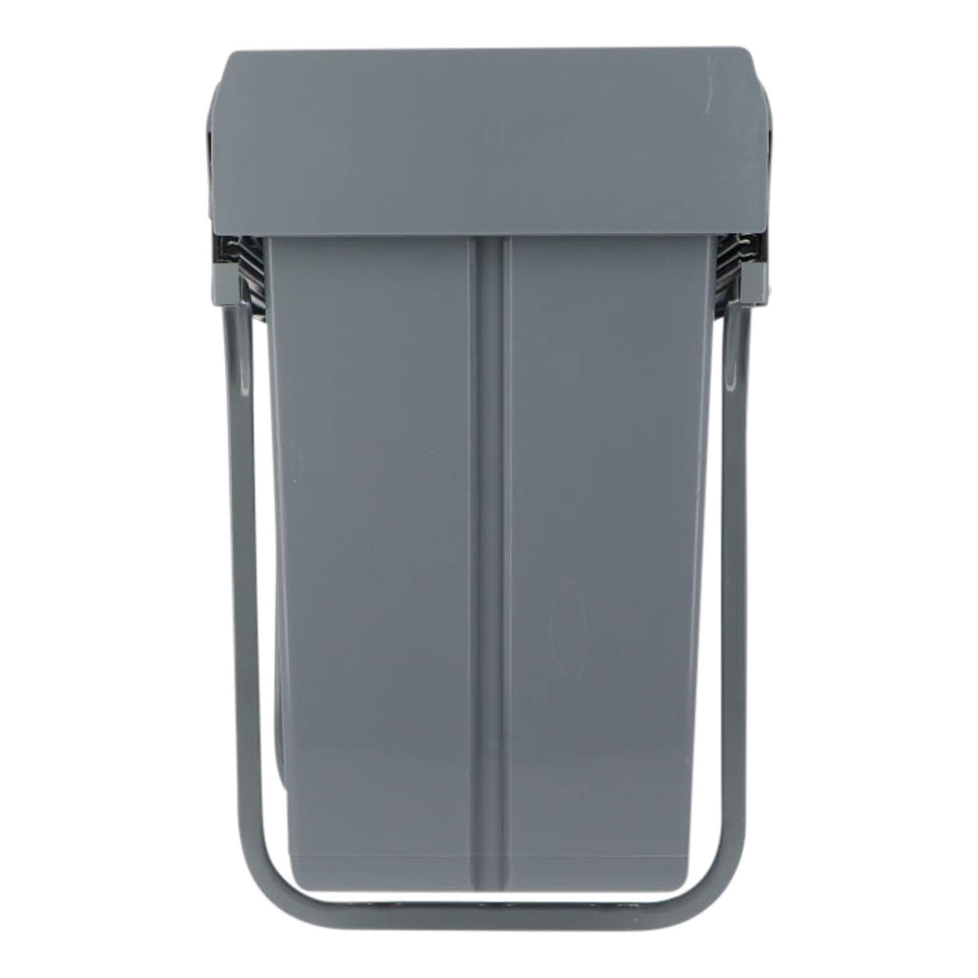 Poubelle de recyclage pour meuble de cuisine, poubelle sous évier 20 L, fixation inférieure et retrait manuel, poubelle amovible, avec couvercle