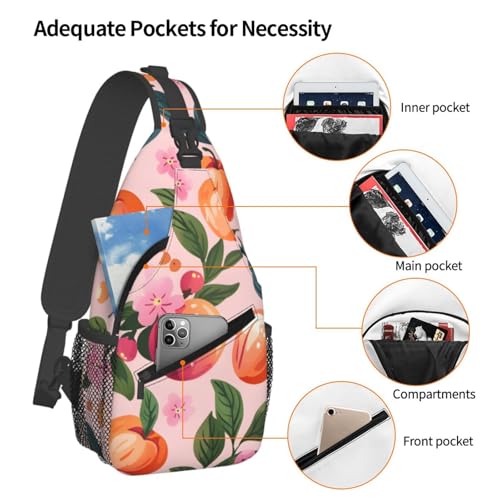 Mochila de Pecho Unisex con Estampado de Duraznos miniatura 4