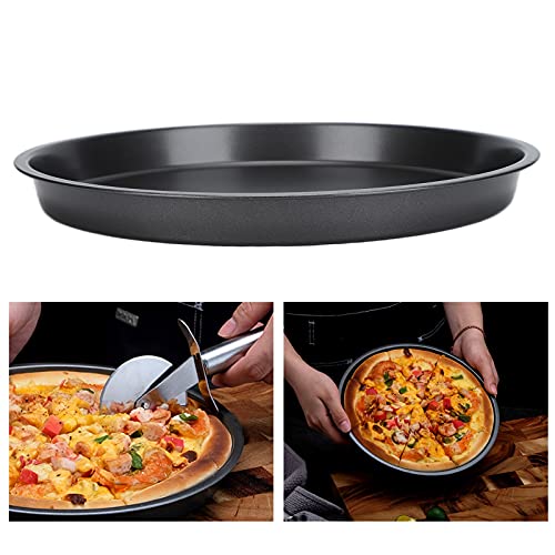 Cyrank Non-Stick Carbon Steel Pizza Tray,2Pcs Round Pizza Pan,12 Inch Carbon Steel Oven Pan,Round Baking Tray for Cakes Pie/Tart Dish,Oven Baking Metal Pizza Baking Pan - Image 4